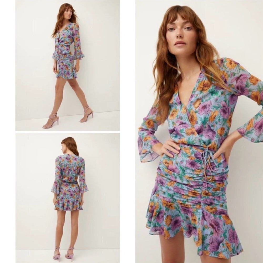 New Veronica Beard Sean Silk Dress Sz 12 Floral Wrap Romantic $598